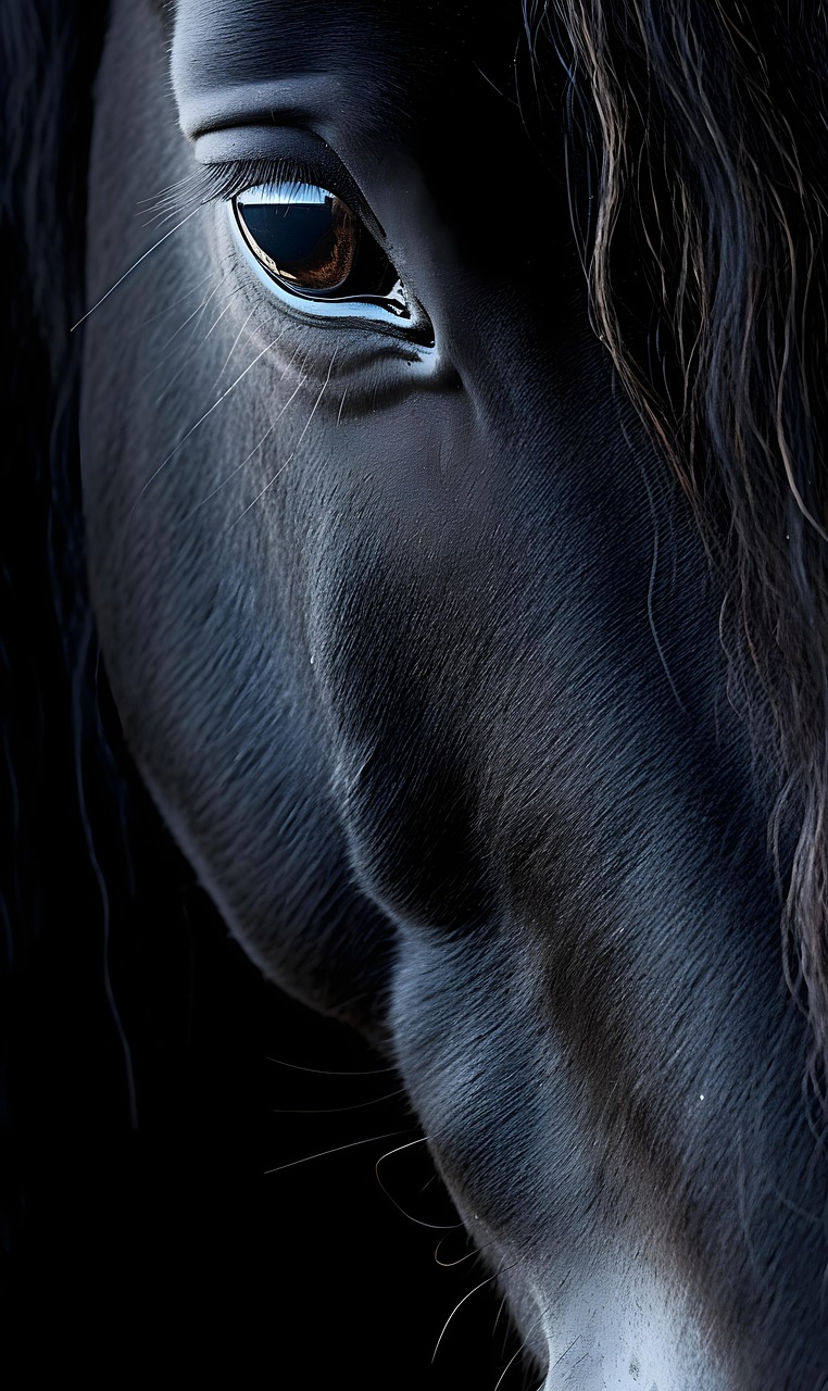 horse, nature, equine, equestrian, eye, animal, black horse, art